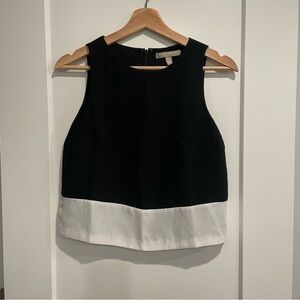 Banana Republic Black and White Colorblock Blouse
